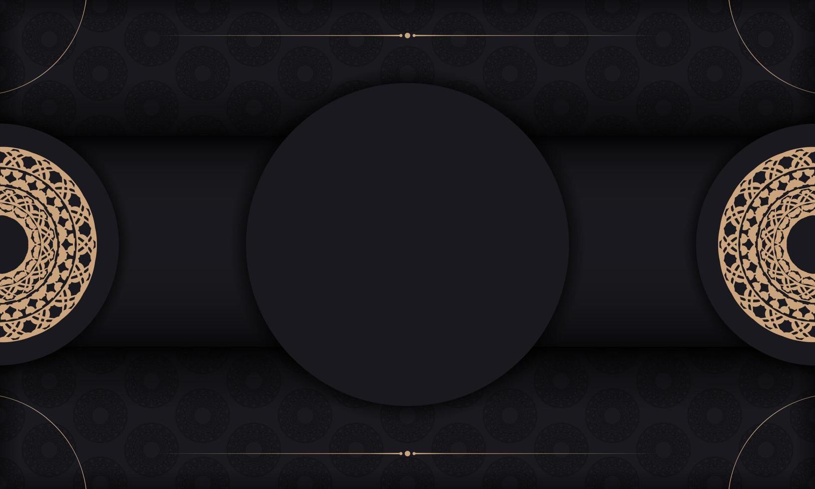 baner i svart med en lyxig brun mönster och en plats under de logotyp vektor