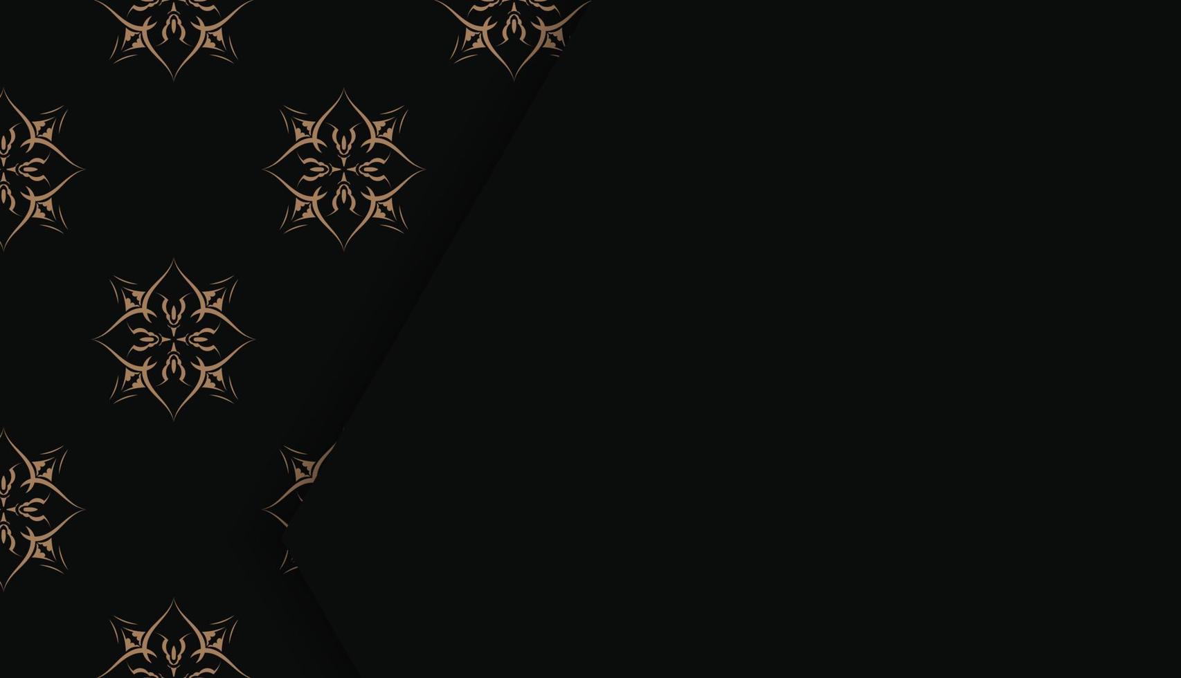 schwarze Bannervorlage mit abstraktem braunem Muster und Platz für Ihr Logo vektor