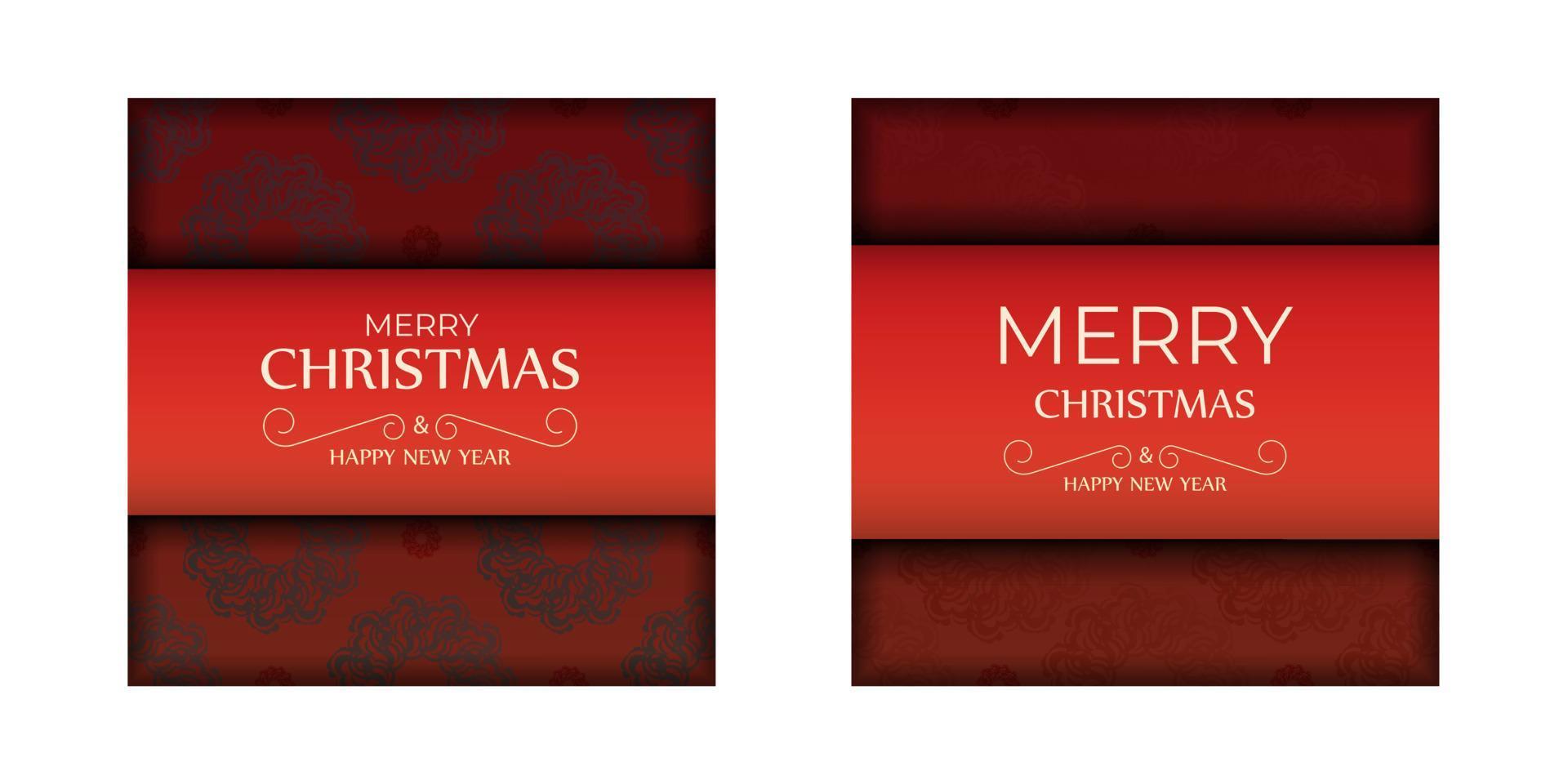 broschyr glad jul röd Färg med abstrakt vinröd mönster vektor