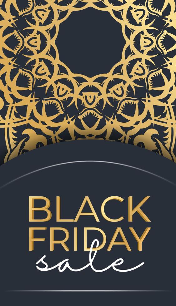 poster black friday dunkelblau mit luxuriöser goldener verzierung vektor