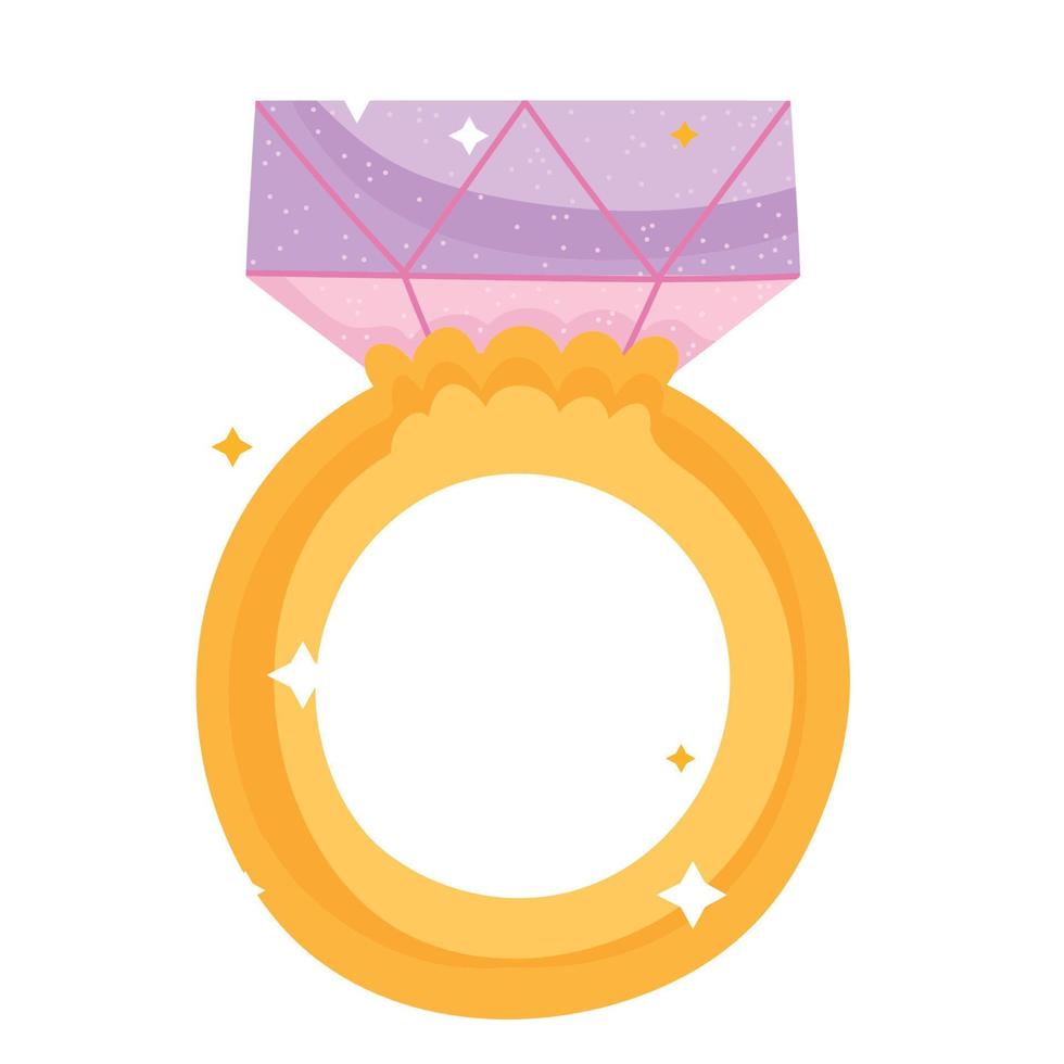 tecknad serie ringa diamant pärla Smycken ikon vektor