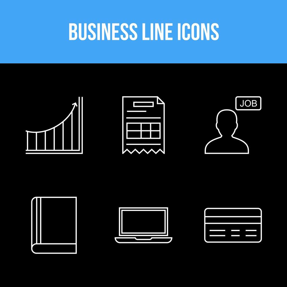 6 ikoner packar för affärer vektor