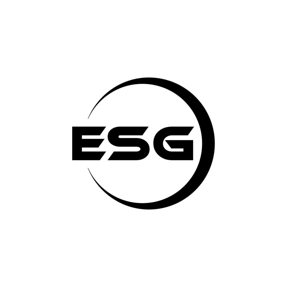 ESG-Brief-Logo-Design in Abbildung. Vektorlogo, Kalligrafie-Designs für Logo, Poster, Einladung usw. vektor