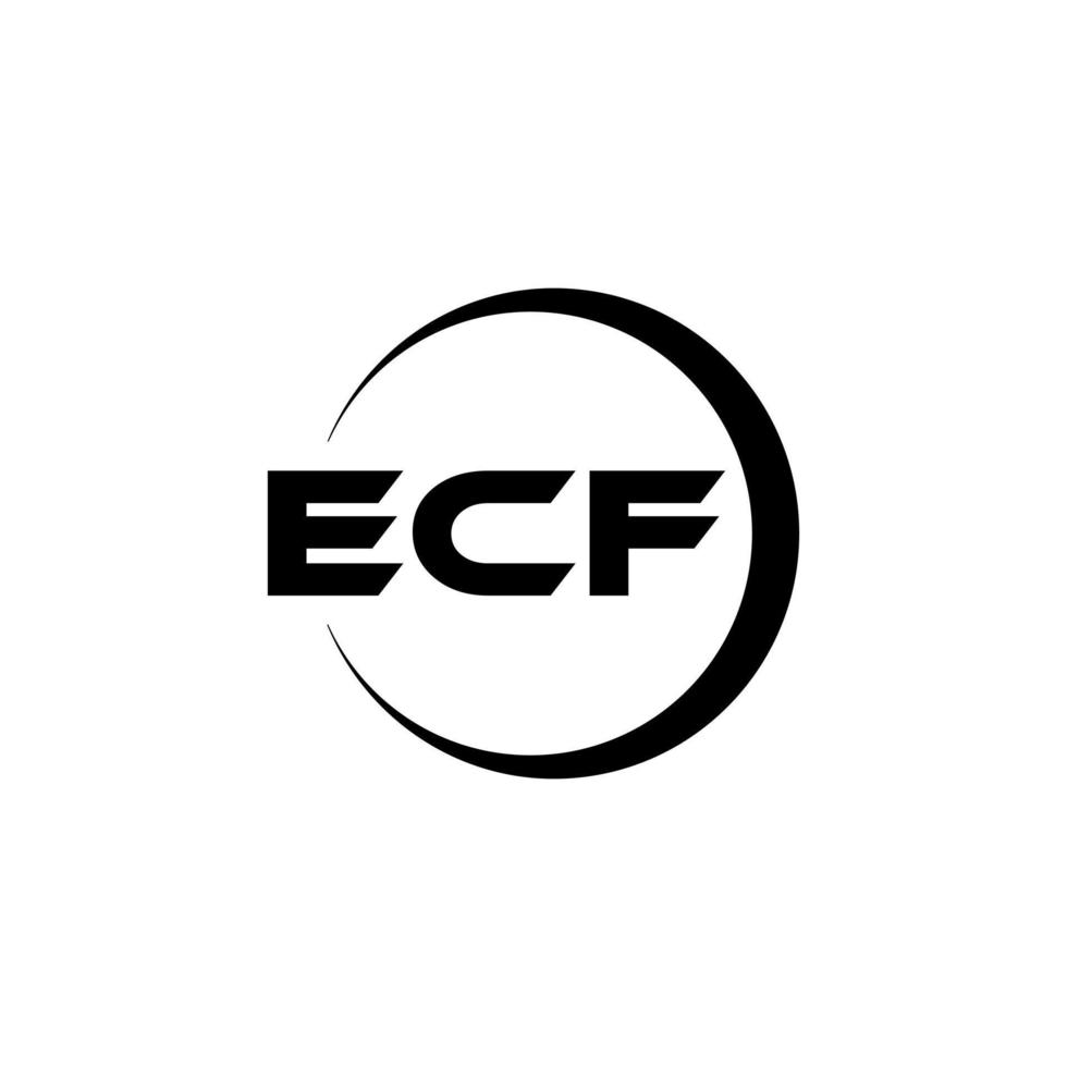 ecf brev logotyp design i illustration. vektor logotyp, kalligrafi mönster för logotyp, affisch, inbjudan, etc.