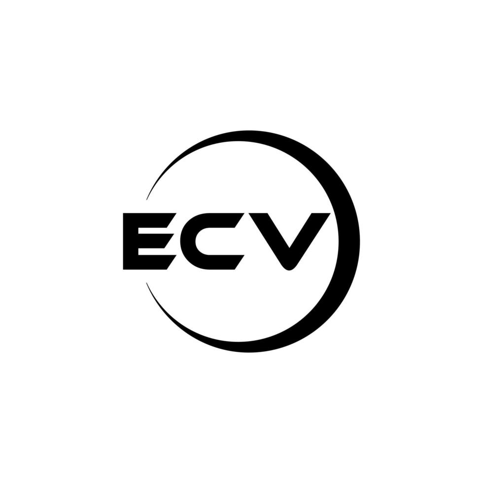 Ecv-Brief-Logo-Design in Abbildung. Vektorlogo, Kalligrafie-Designs für Logo, Poster, Einladung usw. vektor