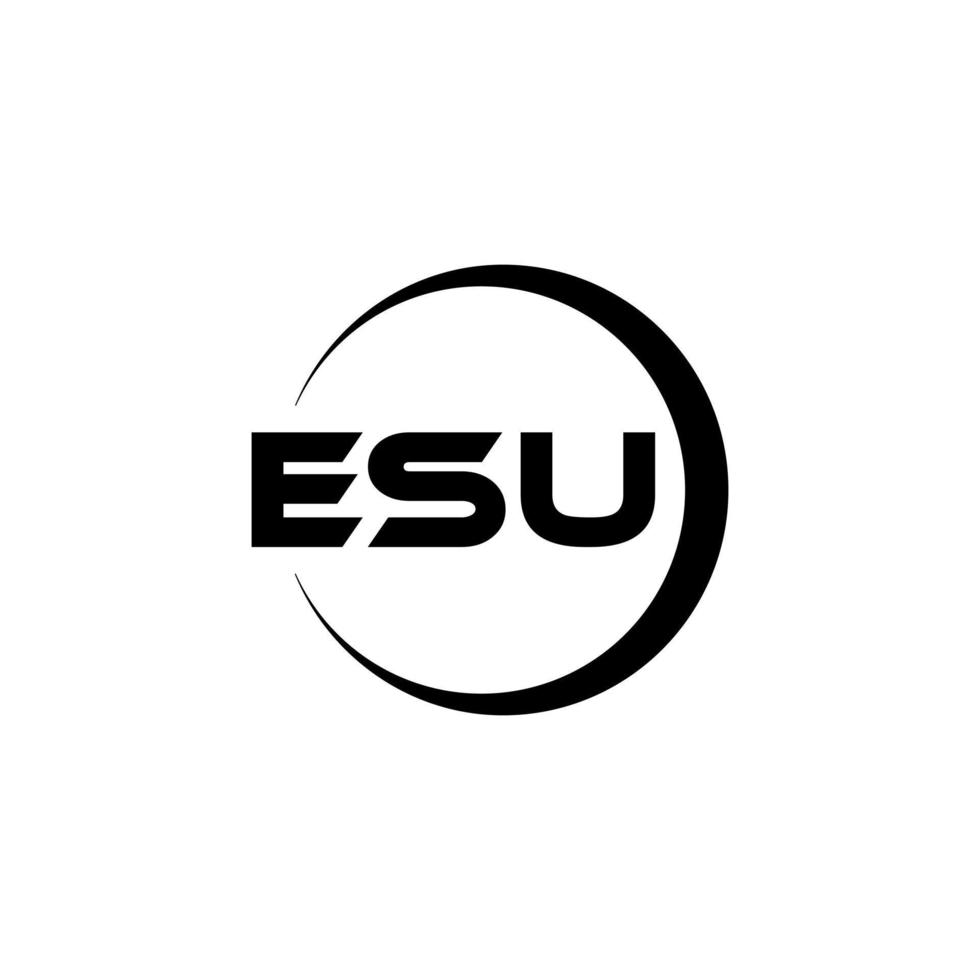 esu brev logotyp design i illustration. vektor logotyp, kalligrafi mönster för logotyp, affisch, inbjudan, etc.