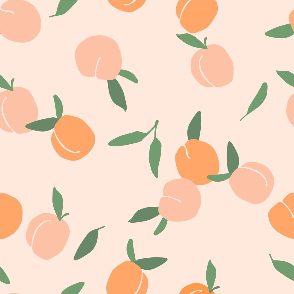 sömlösa mönster med persikor vektor