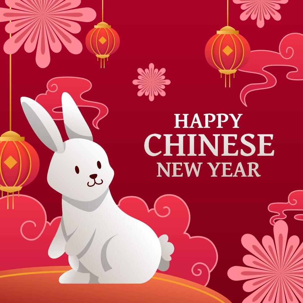 kinesisk ny år av de kanin vektor