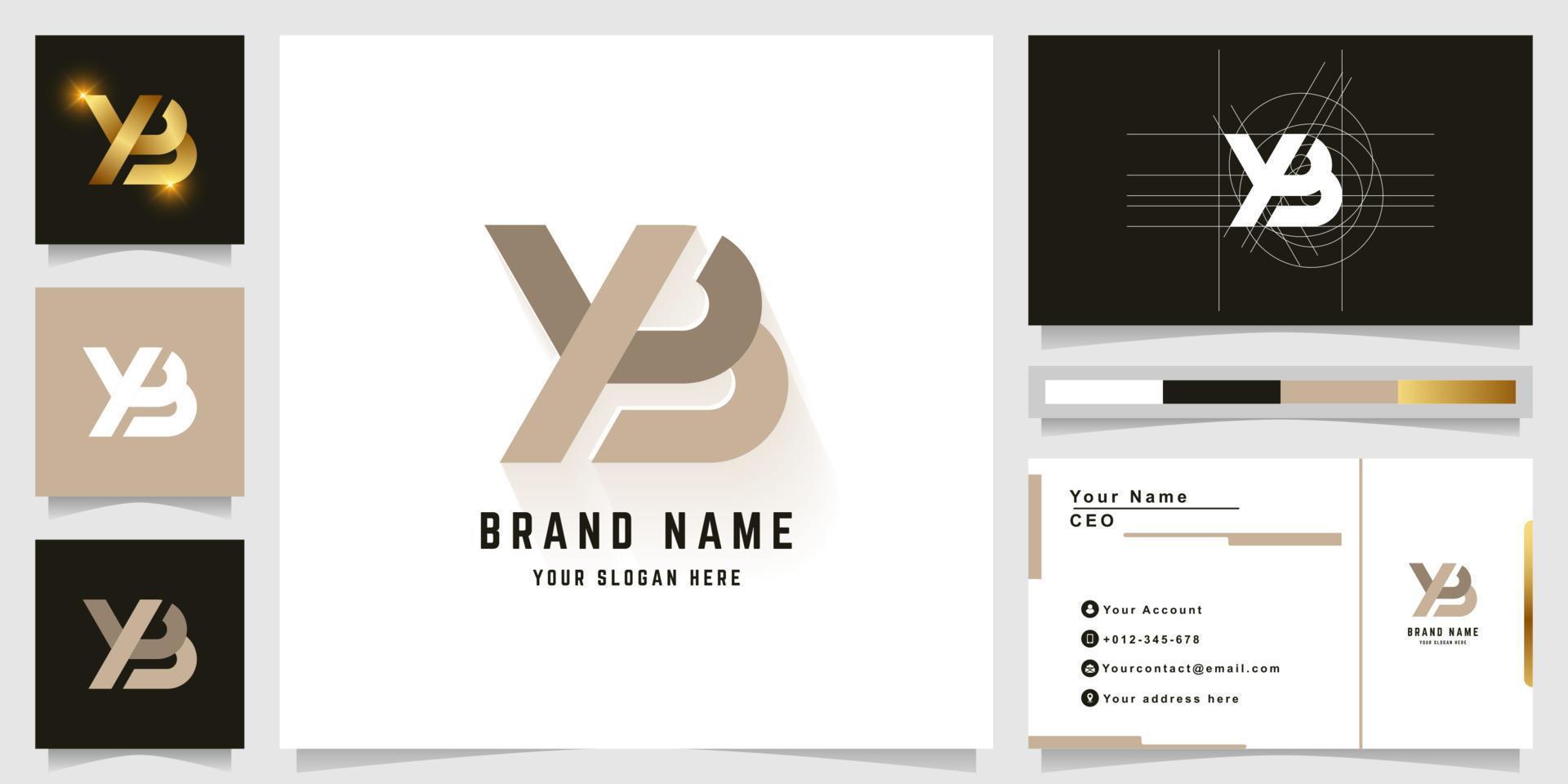 brev yb eller xb monogram logotyp med företag kort design vektor