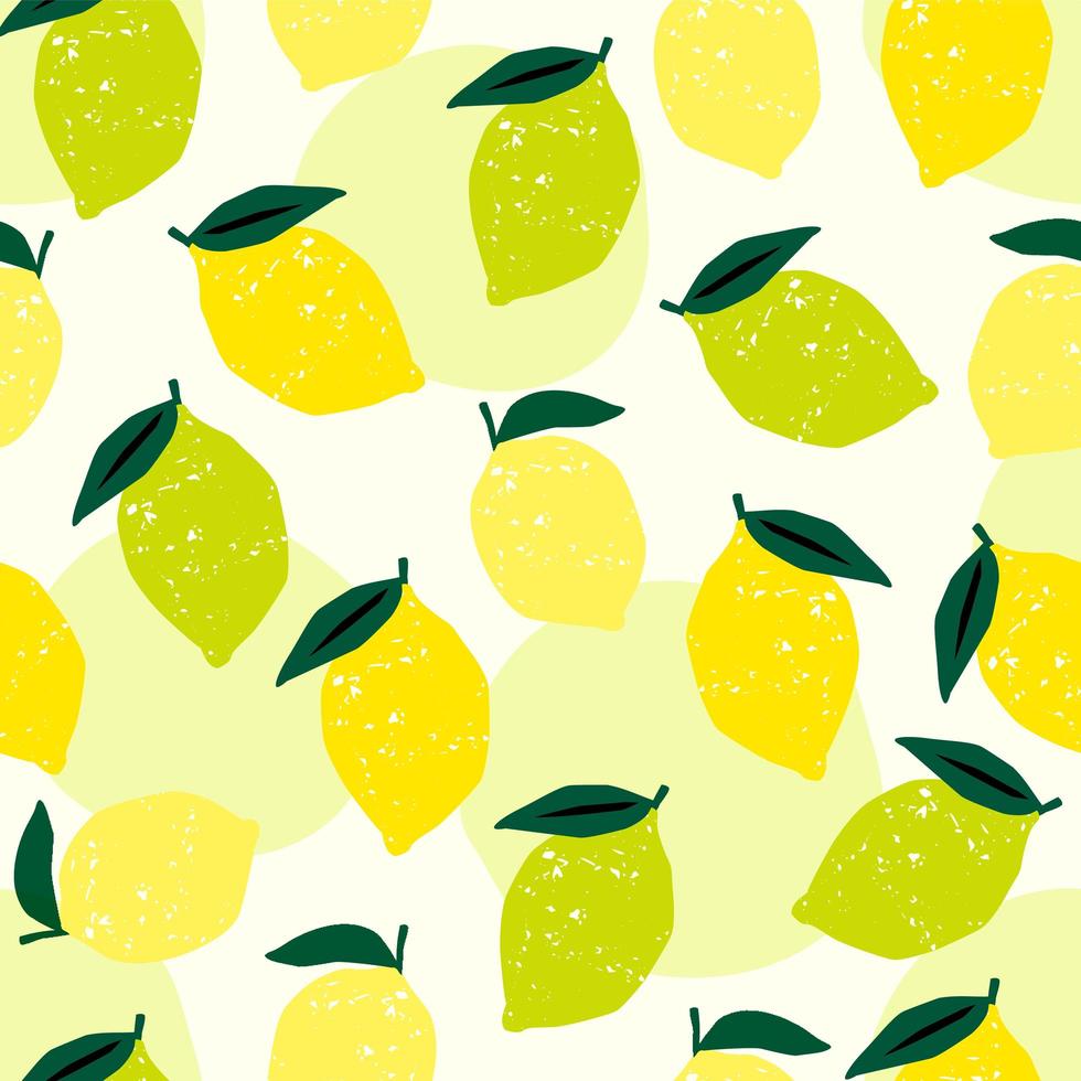 sömlösa mönster med citroner och limefrukter vektor