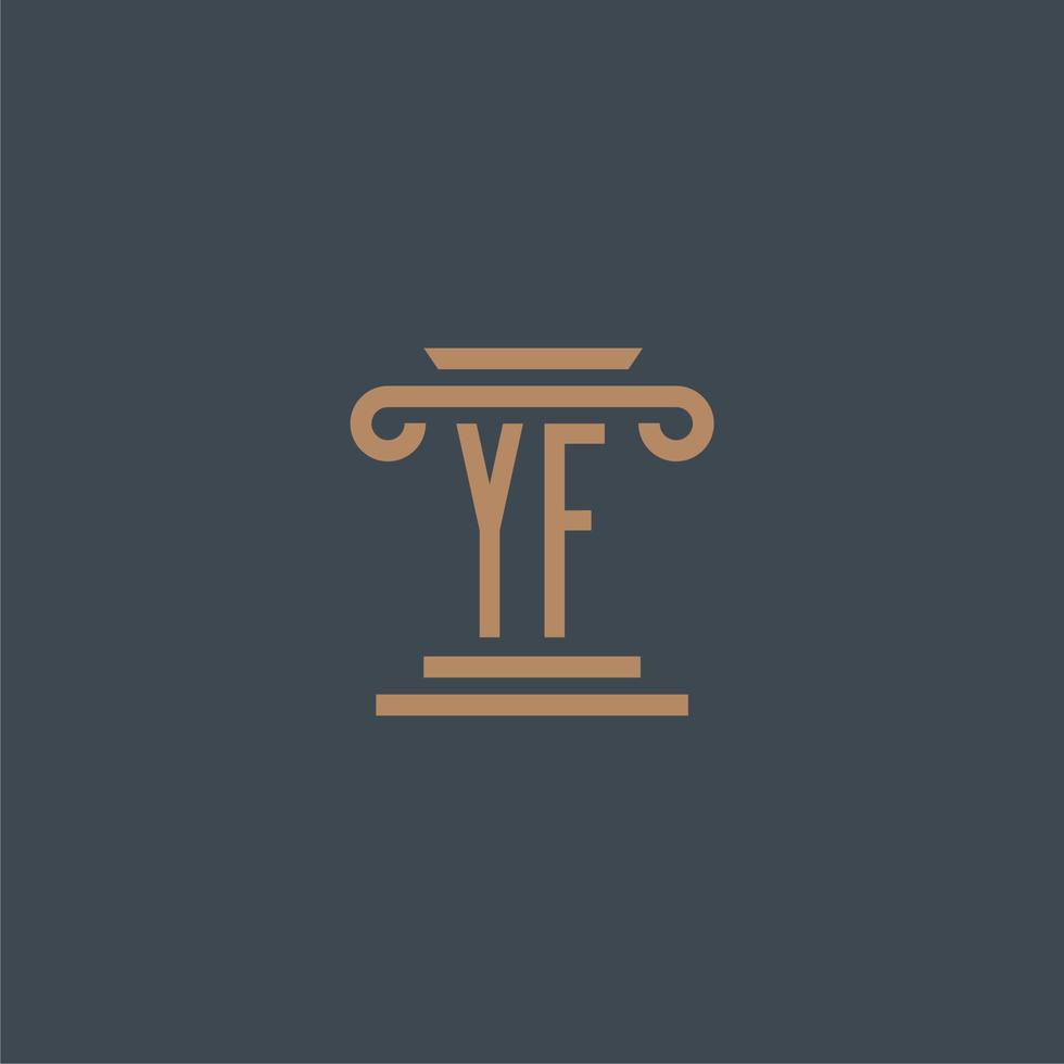 yf första monogram för advokatbyrå logotyp med pelare design vektor