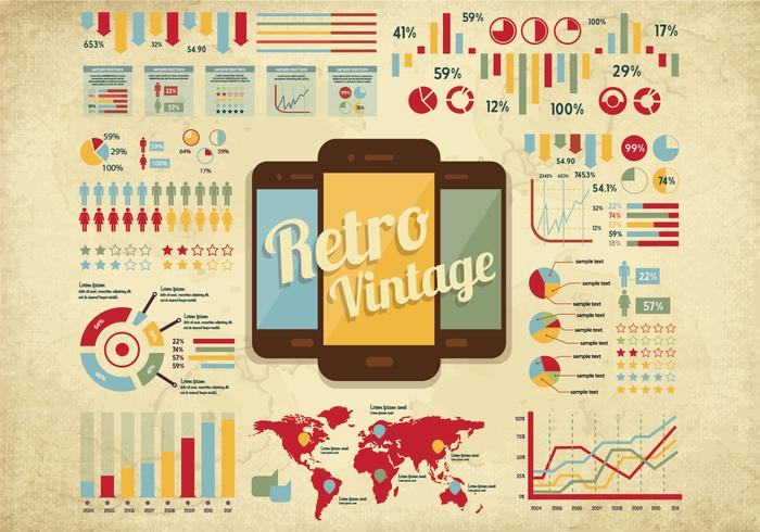 Retro Weinlese-Statistik-Vektor vektor