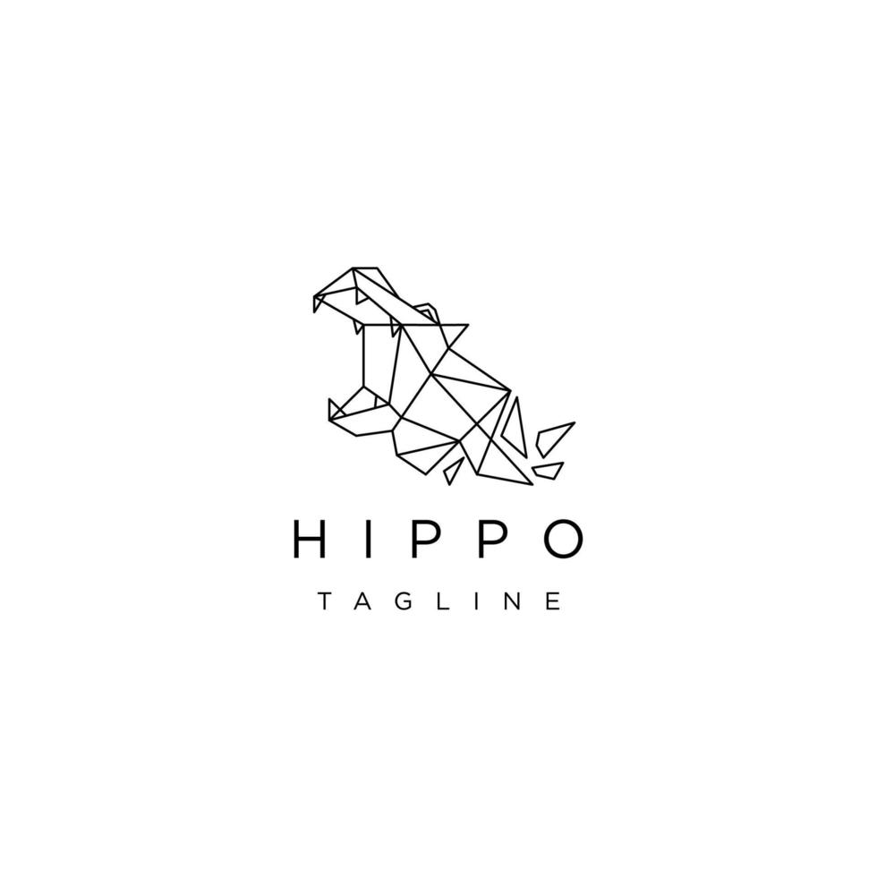 Hippopotamus-Kopf geometrische Logo-Icon-Design-Vorlage vektor