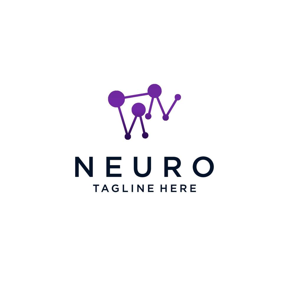 Neuron-Logo-Design-Icon-Vorlage vektor