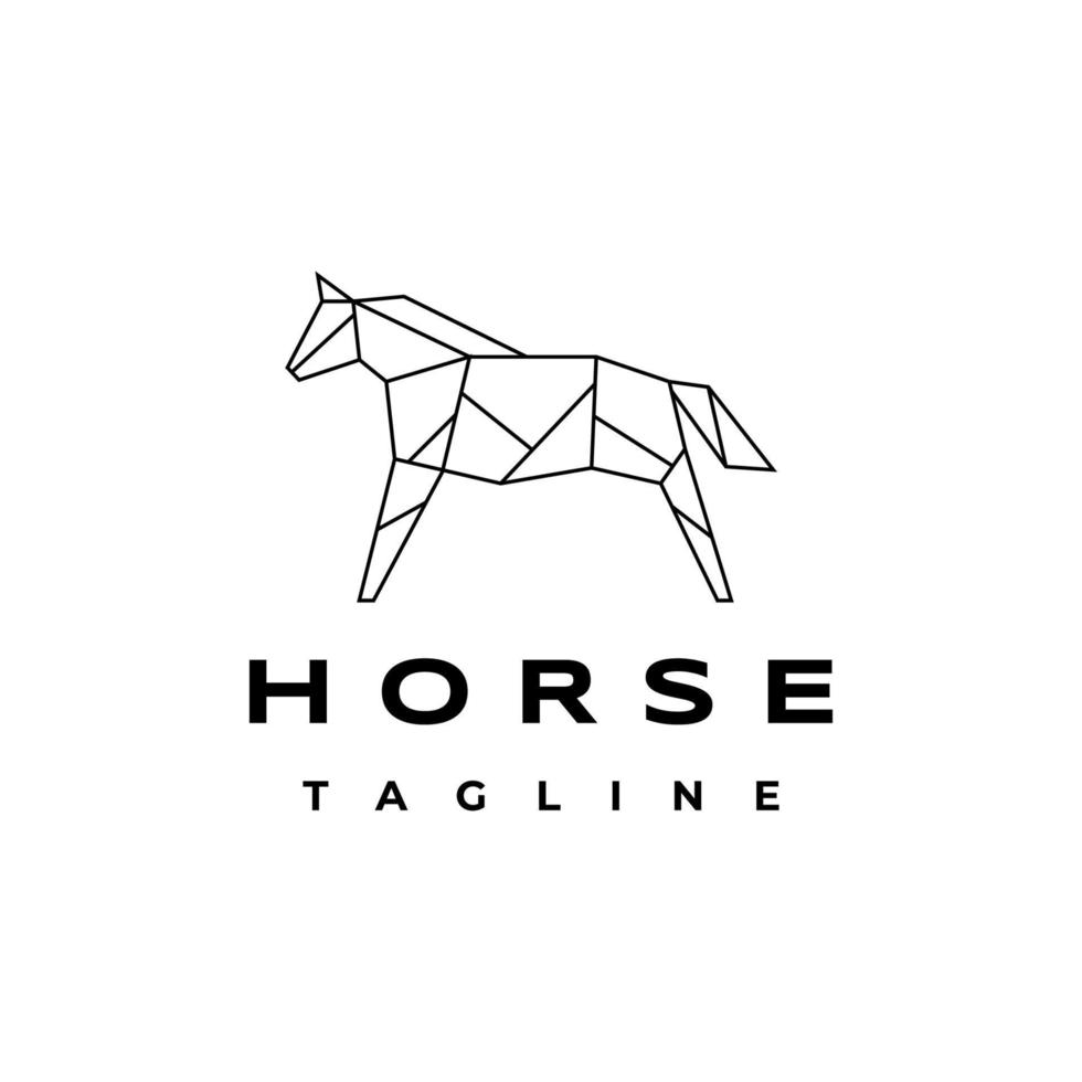 häst geometrisk logotyp ikon design mall vektor