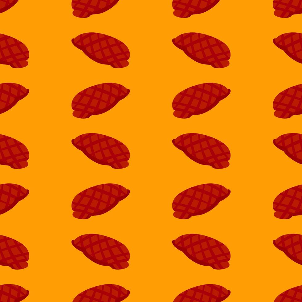 nötkött mönster, sömlös mönster på orange bakgrund. vektor