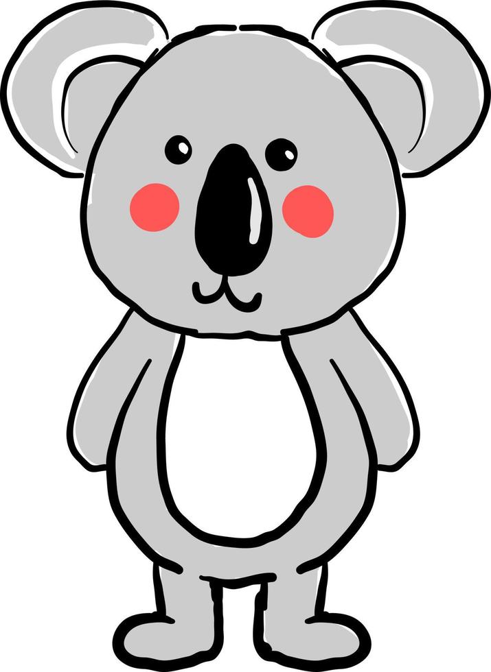 söt koala, illustration, vektor på vit bakgrund.