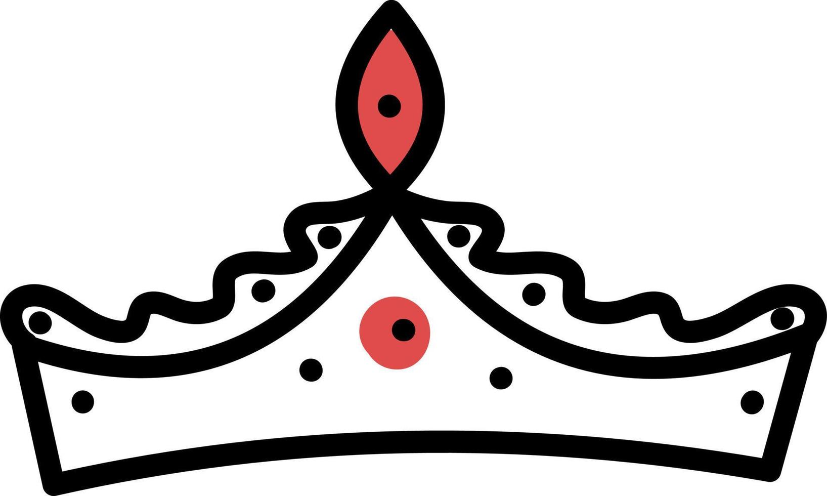elegant tiara, illustration, vektor, på en vit bakgrund. vektor