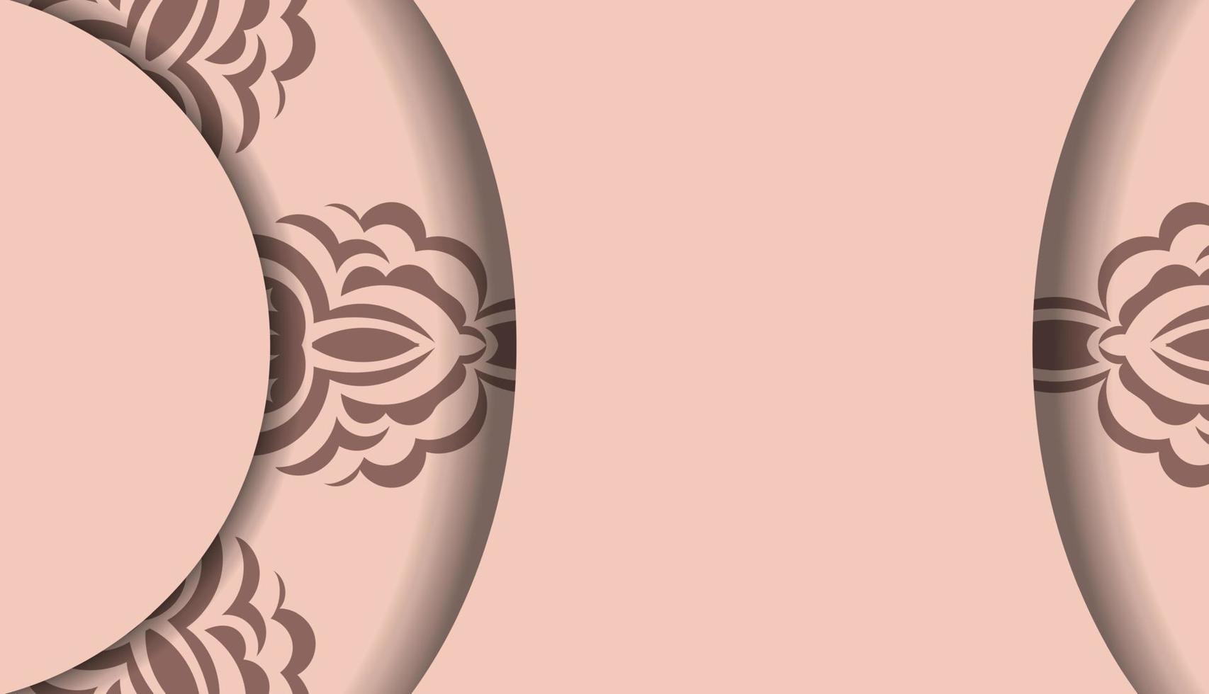 rosa Farbkarte mit Vintage-Schmuck für Ihr Design. vektor