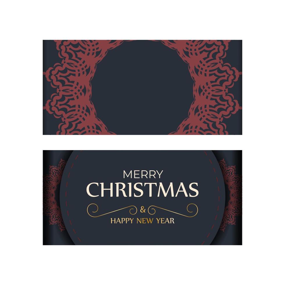 glad jul grånade ut vykort design med röd prydnad. vektor
