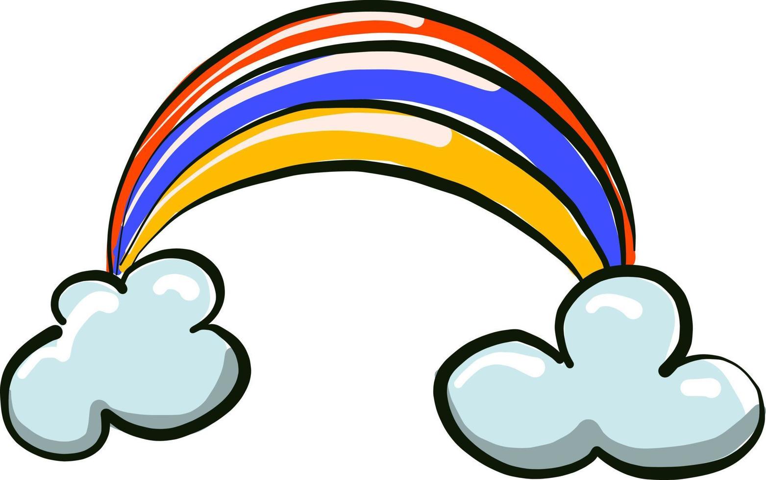 Söt regnbåge , illustration, vektor på vit bakgrund