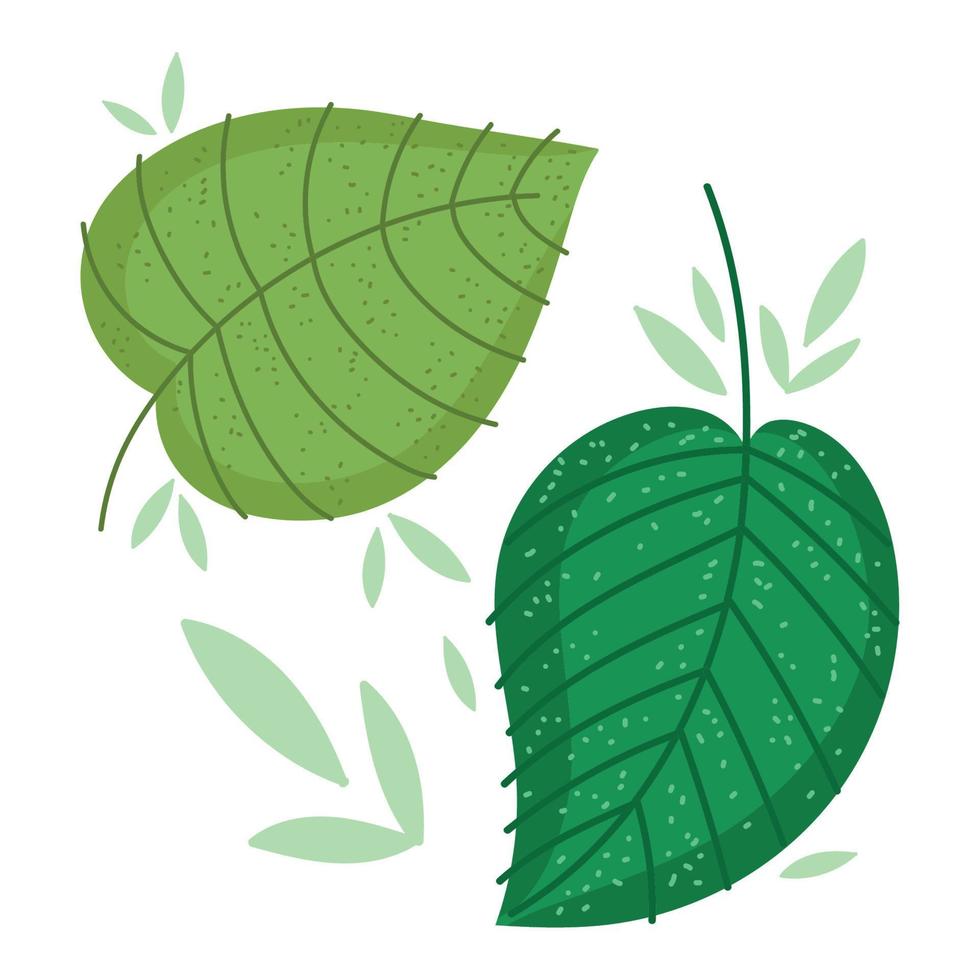 löv natur lövverk botanisk tecknad serie design vektor