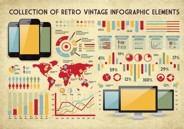 Infografisk vintage samlingsvektor vektor