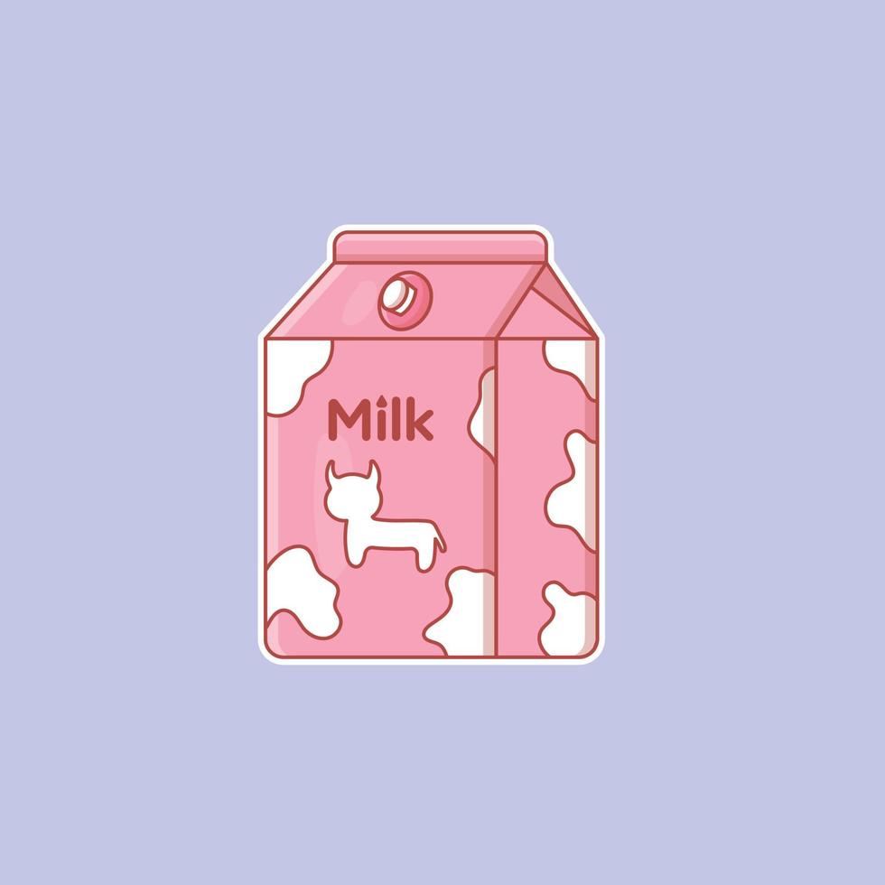 söt tecknad serie mjölk med en ko i vektor