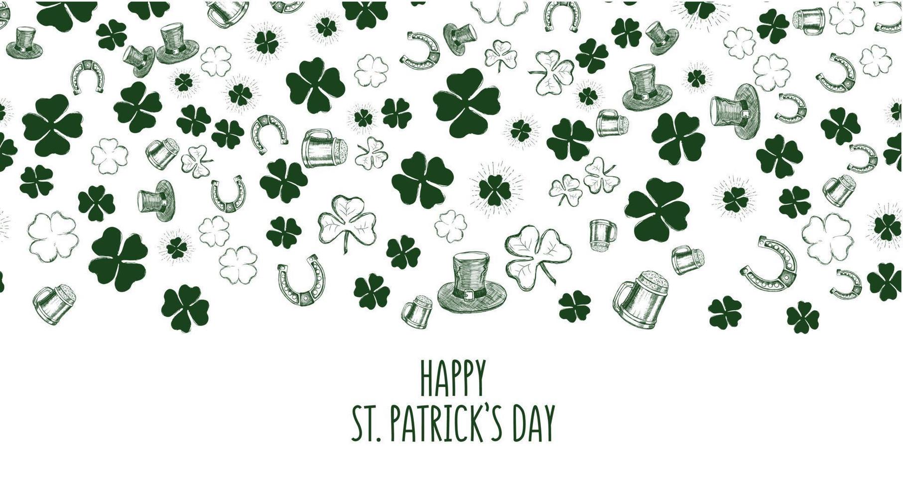 st. Patricks Day eingestellt. handgezeichnete Illustrationen vektor