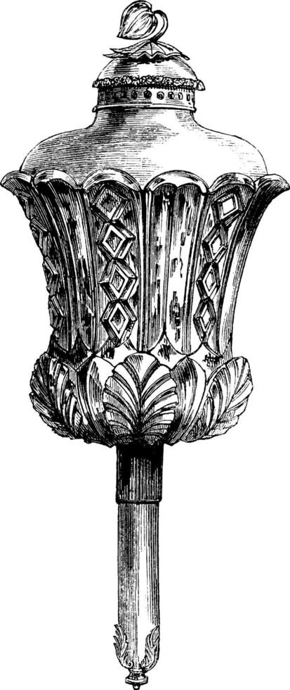 Kutschenlampe, Vintage-Illustration. vektor