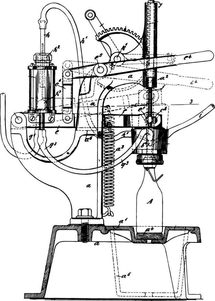 abfüllmaschine vintage illustration. vektor