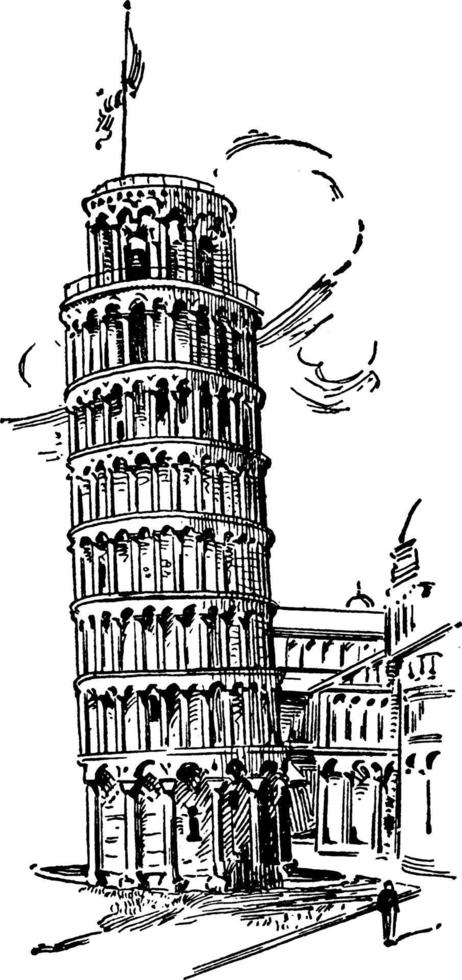 pisa, årgång illustration vektor