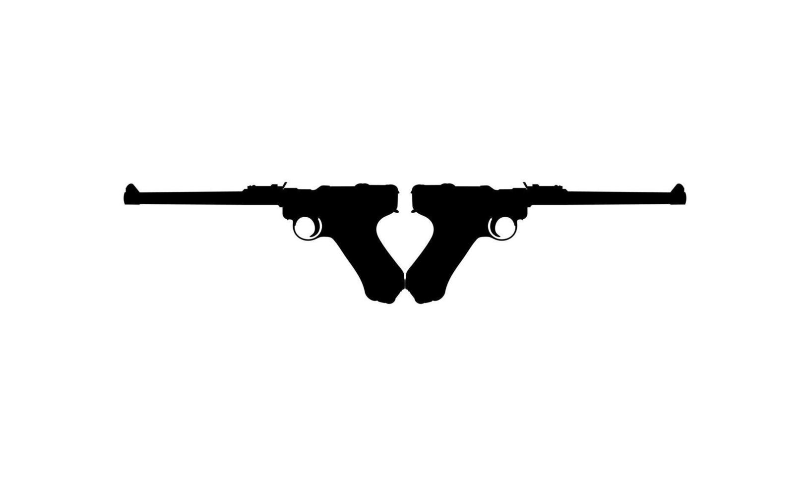 silhuett av pistol pistol för logotyp, piktogram, hemsida eller grafisk design element. vektor illustration