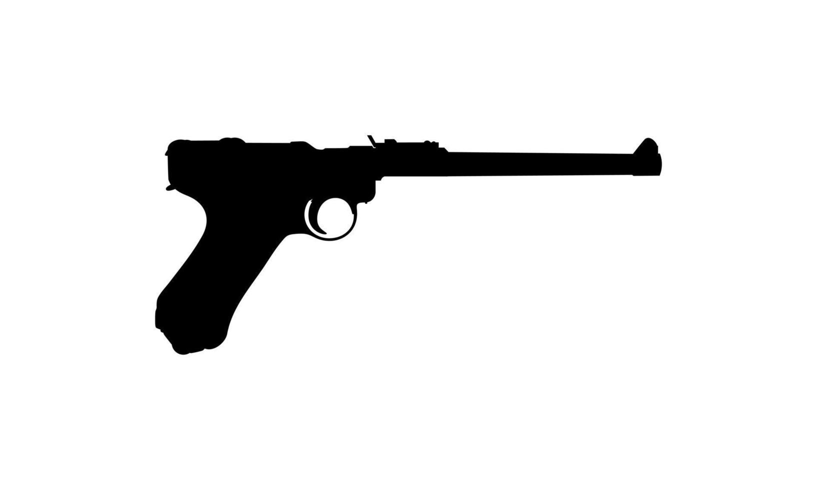 silhuett av pistol pistol för logotyp, piktogram, hemsida eller grafisk design element. vektor illustration