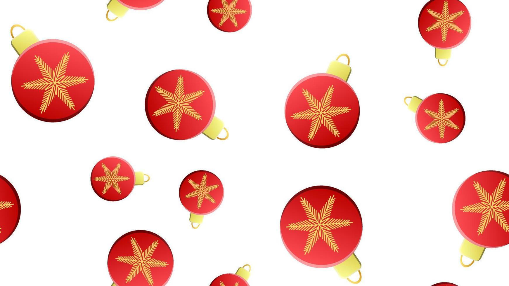 vektor sömlös mönster av röd jul dekorativ symbol - jul klocka, träd boll leksak på vit bakgrund