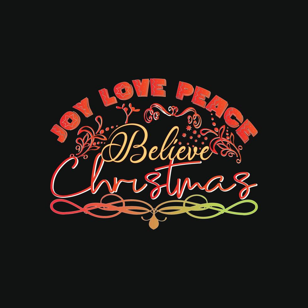 glädje kärlek fred tro jul vektor t-shirt mall. vektor grafik, jul t-shirt design. kan vara Begagnade för skriva ut muggar, klistermärke mönster, hälsning kort, affischer, påsar, och t-shirts.