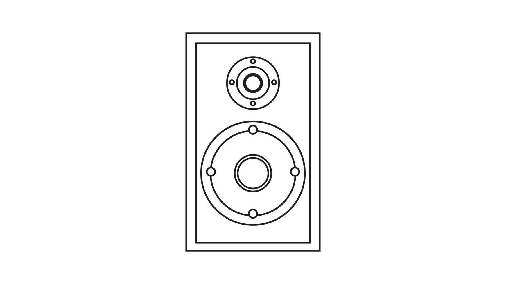 Große Audio-Musiklautsprecher mit Lautsprechern zum Abspielen von Retro-Musik aus den 70er, 80er, 90er Jahren. Schwarz-Weiß-Symbol. Vektor-Illustration. vektor