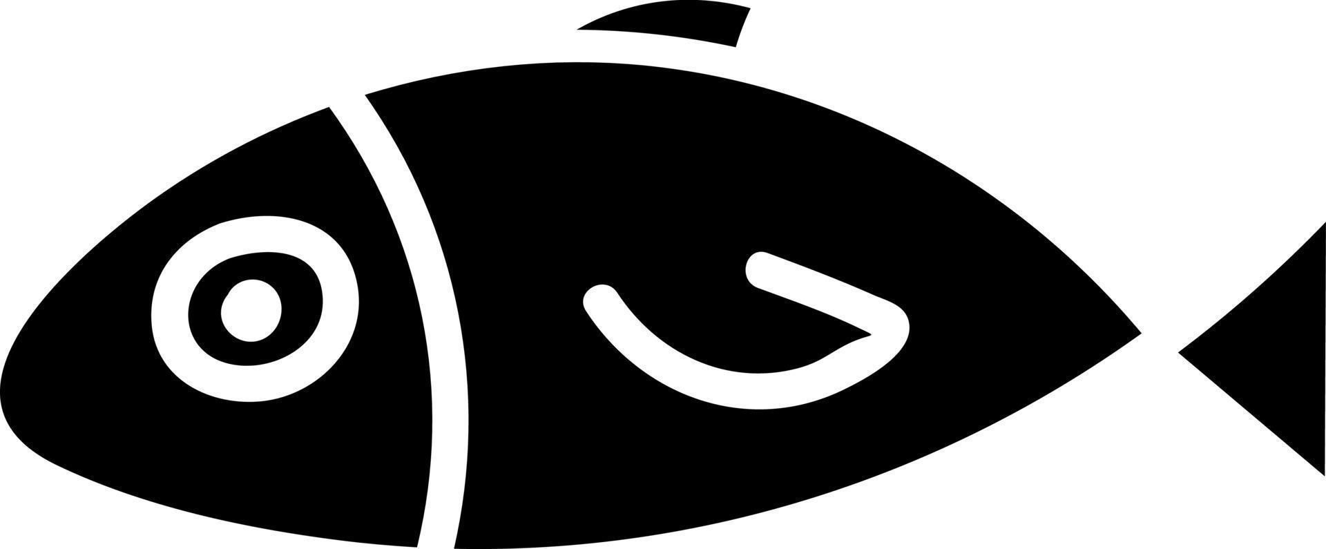 einfacher schwarzer Fisch, Illustration, Vektor auf weißem Hintergrund.