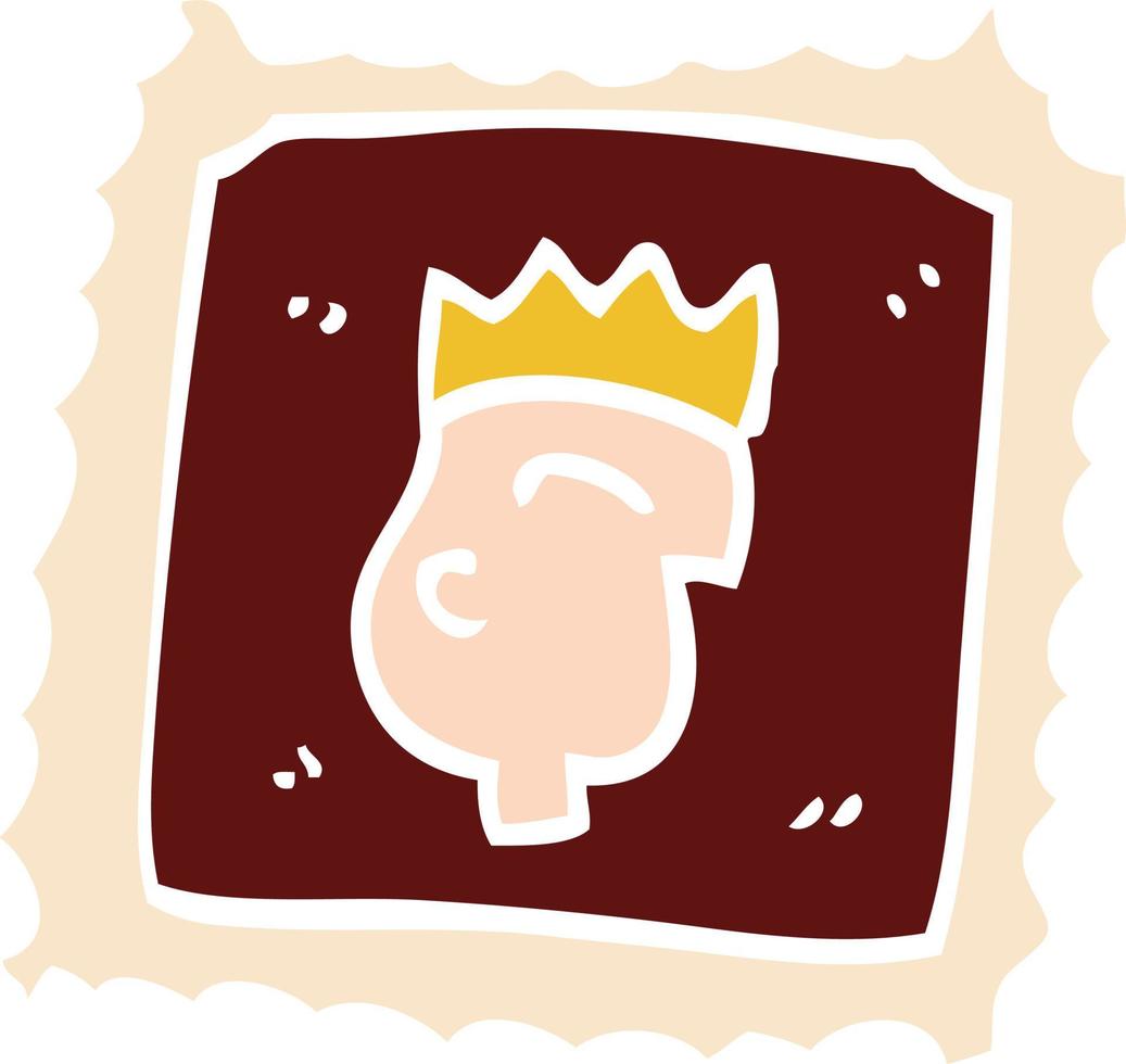 Cartoon-Stempel mit König vektor