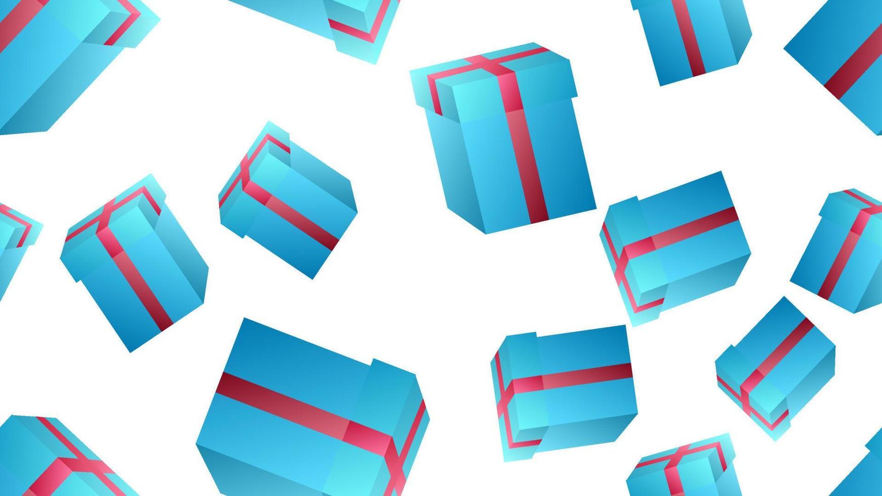 Vektor-Illustration eines halbnahtlosen Xmas-Grunge-Hintergrund-Designs nur, nicht Grunge-Vintage-Farben, Beige, mit eingewickelten Geschenkboxen auf hellem Grunge-Hintergrund vektor