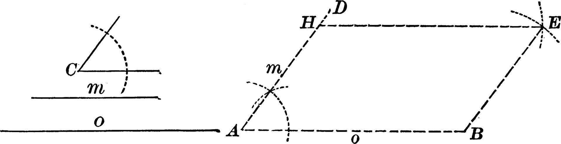 zwei parallele Linien, Vintage Illustration. vektor