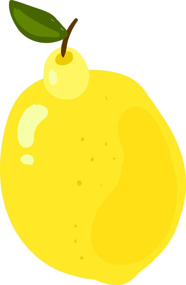 platt gul citron, illustration, vektor på vit bakgrund.