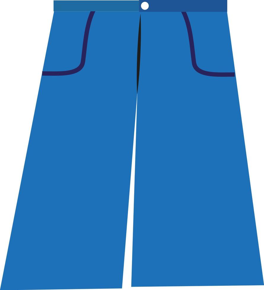 blaue Jeans, Illustration, Vektor auf weißem Hintergrund.