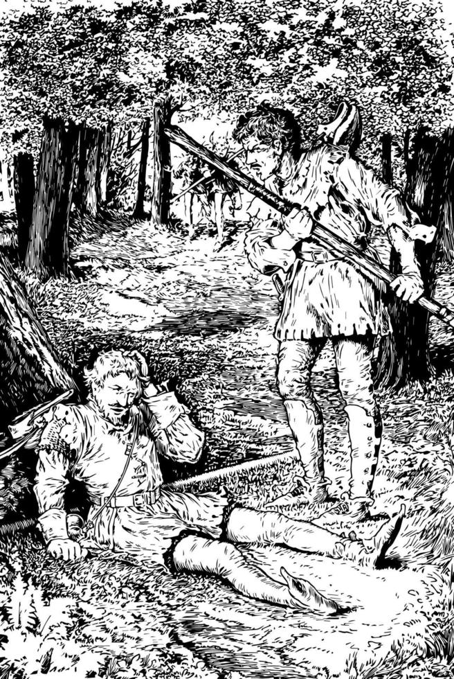 Arthur zu einer langweiligen und Robin Hood Vintage Illustration vektor