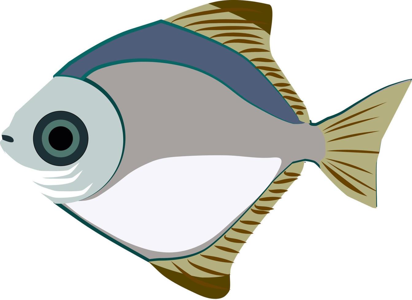 fisk under vattnet, illustration, vektor på vit bakgrund.