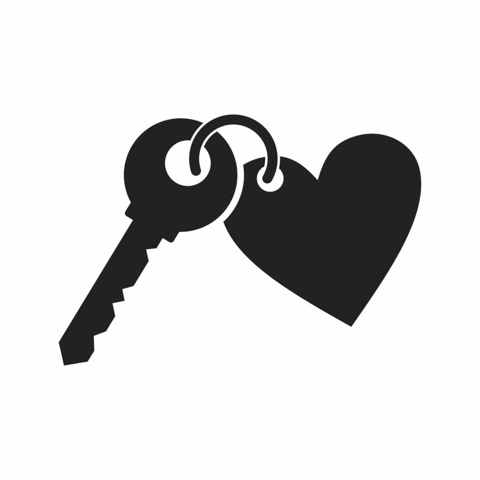 Heartkey flaches Symbol vektor