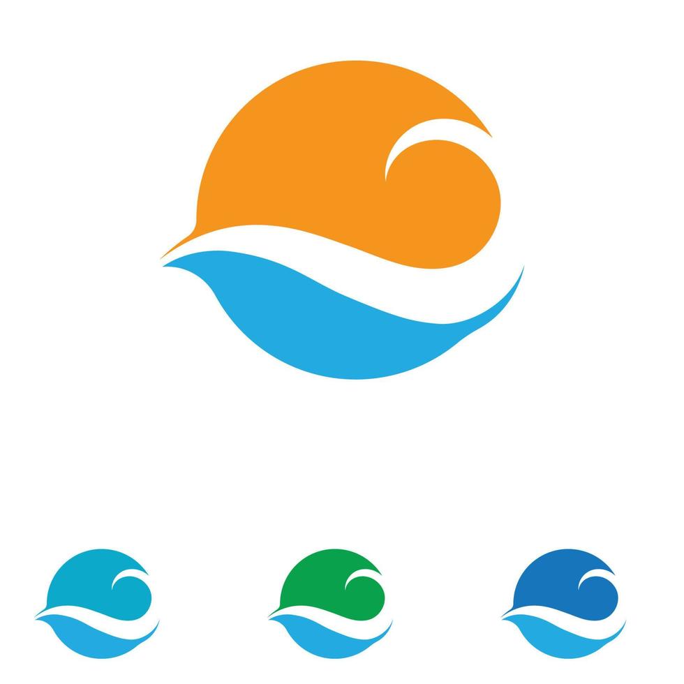 Wellenwasser Strand Logo Vektor