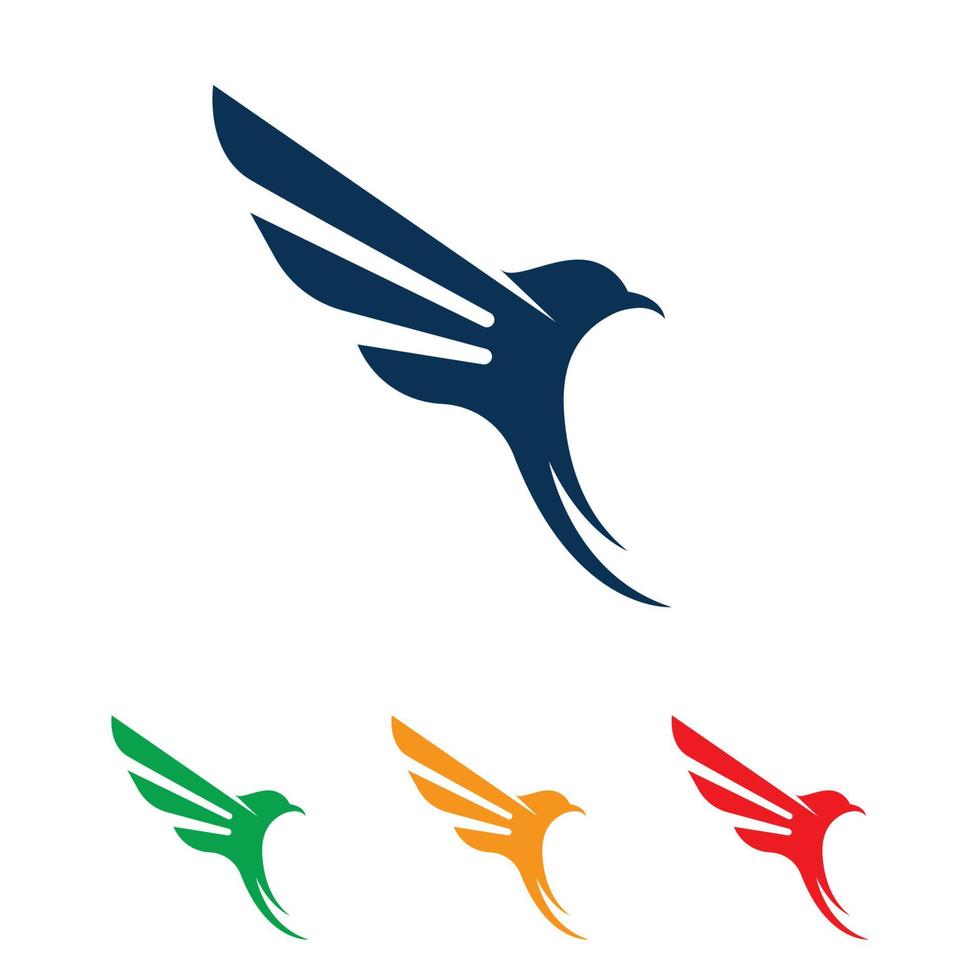 wing falcon fågel logotyp mall vektor