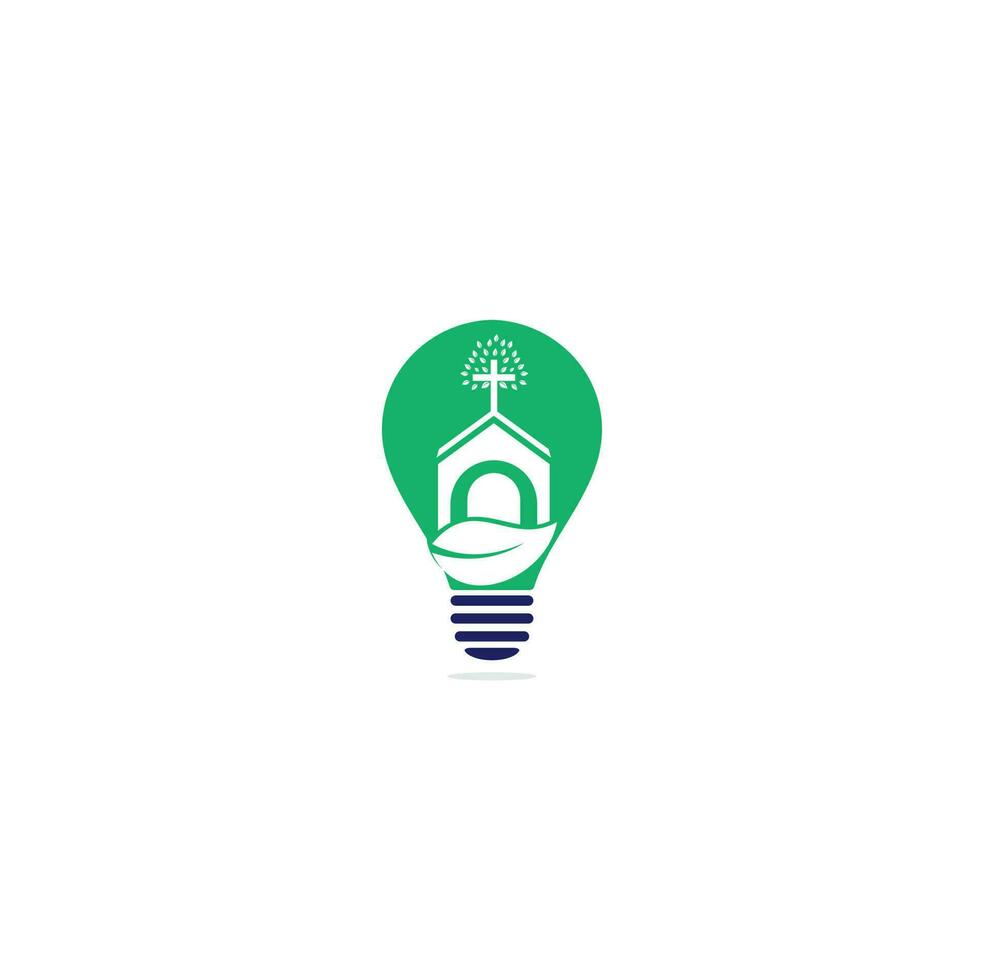 Kirchengebäude Birnenform Konzept Logo-Design. Vorlagenlogo für Kirchen und Christen. Logo des Kreuzkirchengebäudes. vektor