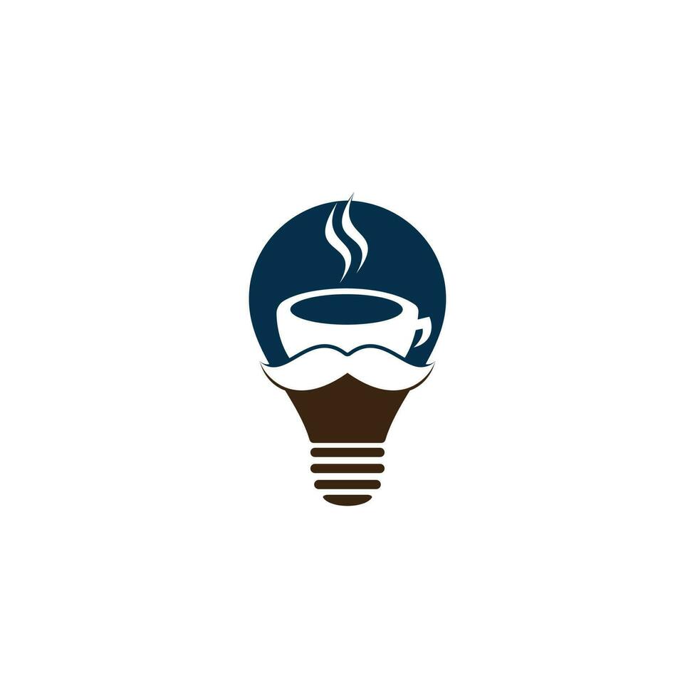 Coffee-Shop-Glühbirnen-Form-Konzept-Logo-Vektor-Illustration. Café-Logo-Emblem-Vektor. Herr Café-Logo. Kaffee-Café-Logo vektor